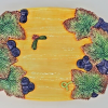 Fitz and Floyd Appetizer Plate Hand Painted Grapes & Leaves 8 1/4" x 5 1/2" VTG