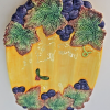 Fitz and Floyd Appetizer Plate Hand Painted Grapes & Leaves 8 1/4" x 5 1/2" VTG