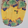 Fitz and Floyd Appetizer Plate Hand Painted Grapes & Leaves 8 1/4" x 5 1/2" VTG