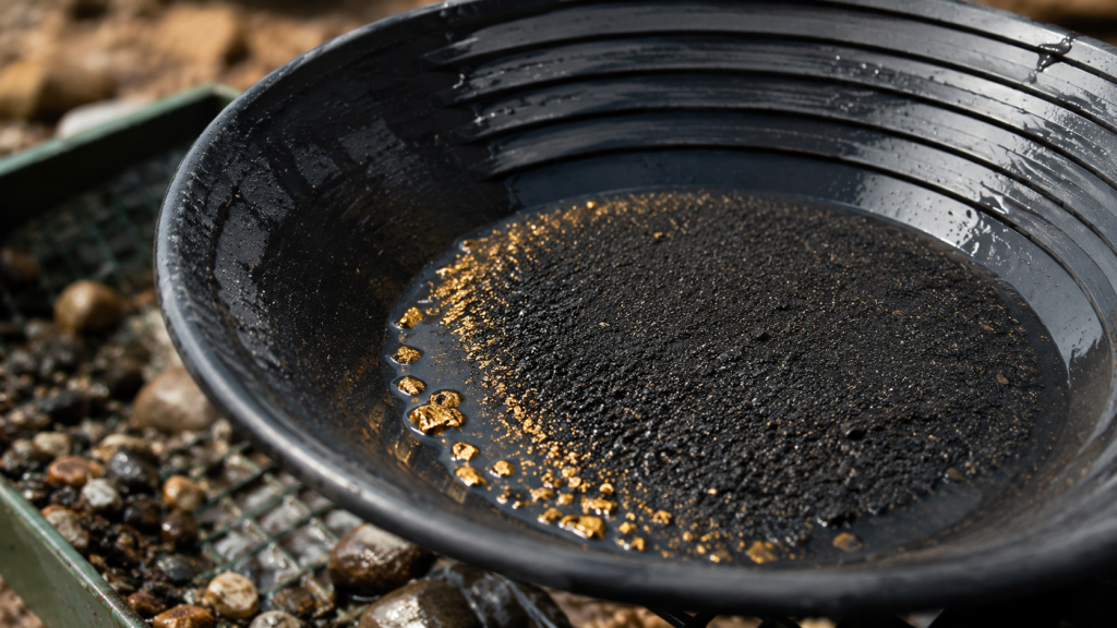 Pan full of black sand