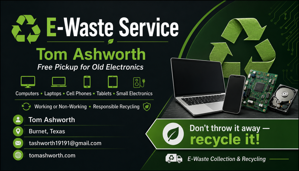 Tom Ashworth Will Recycle Your Old Electronics For Free
