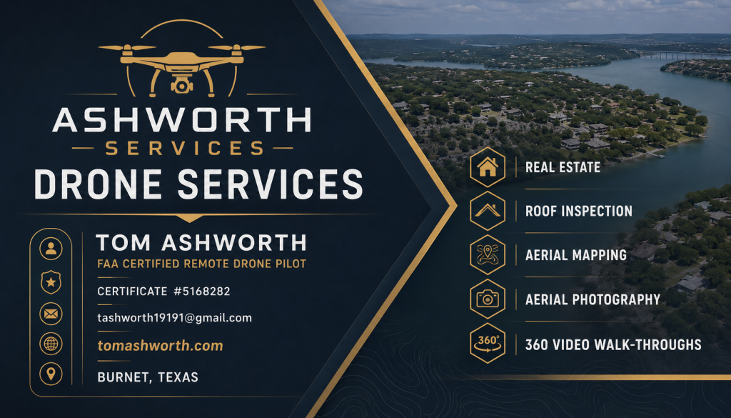 Tom Ashworth's offers Professional Drone Services 