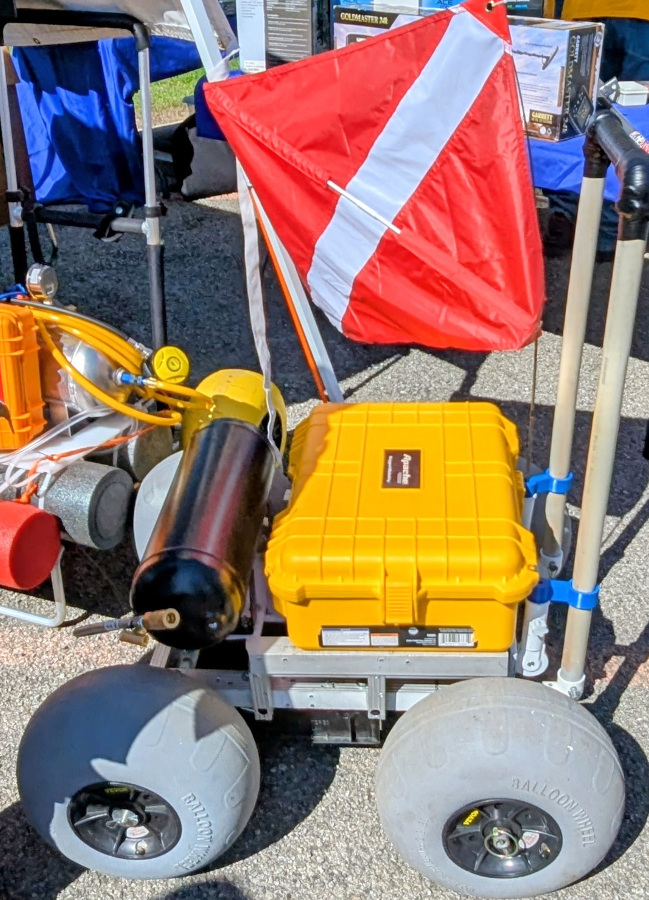 Hookah Diving System 7 Cart version of the snokulus built by david montgomery underwater treasure hunting snorkulus hookah dive system