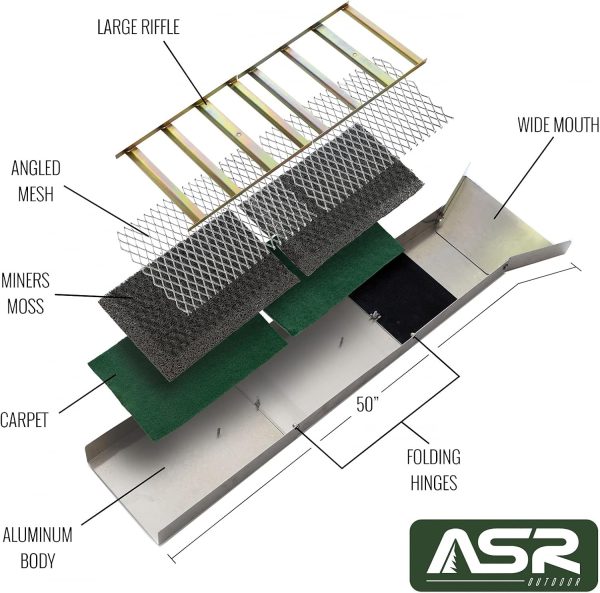 Asr-Outdoor-24Pc-Deluxe-50-Inch-Aluminum-Folding-Gold-Sluice-Box-Kit-5-1.Jpg Asr outdoor 24pc deluxe 50" aluminum folding sluice box kit with backpack & gold panning tools – black